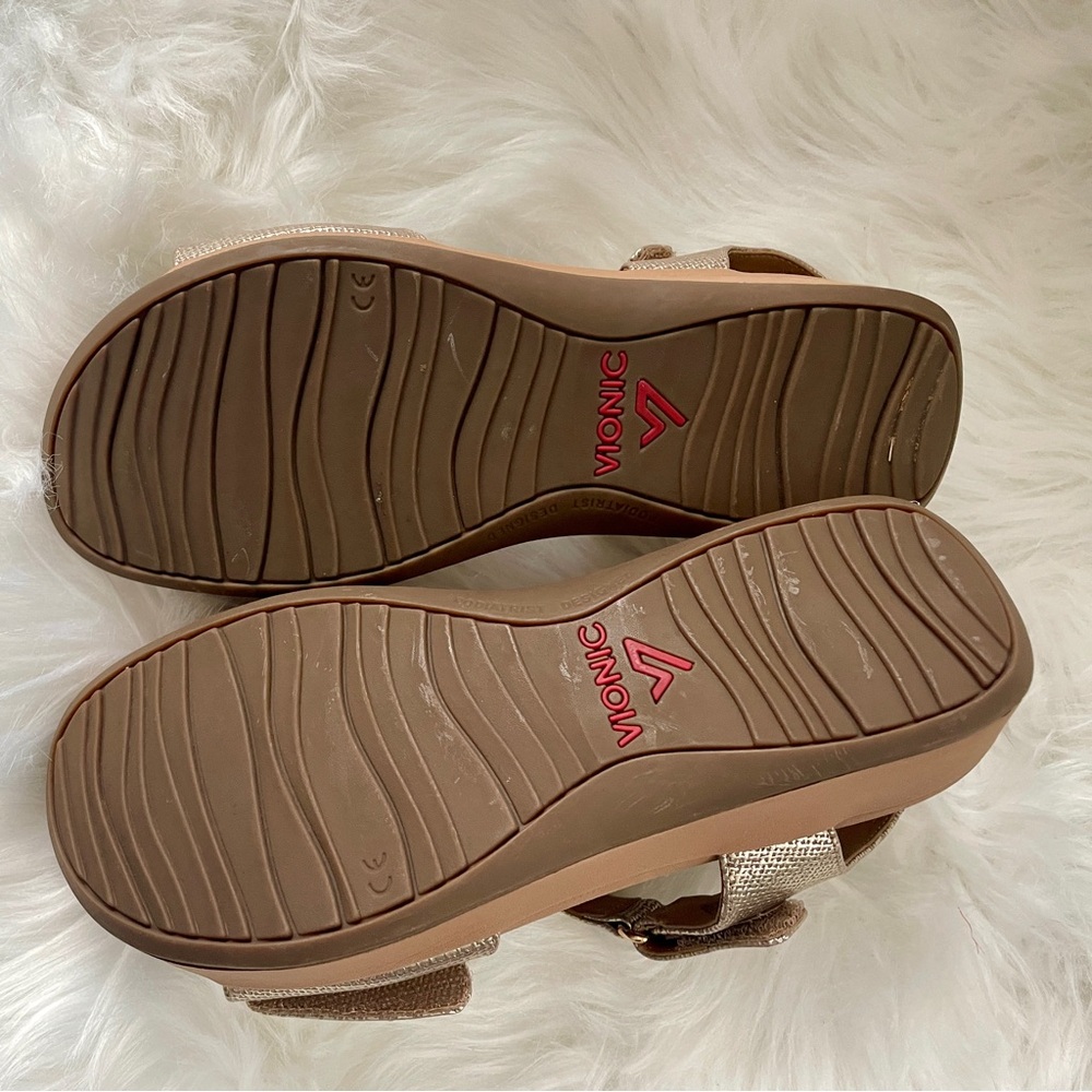 Vionic "Raz Metallic" Gold Adjustable Platform We… - image 7